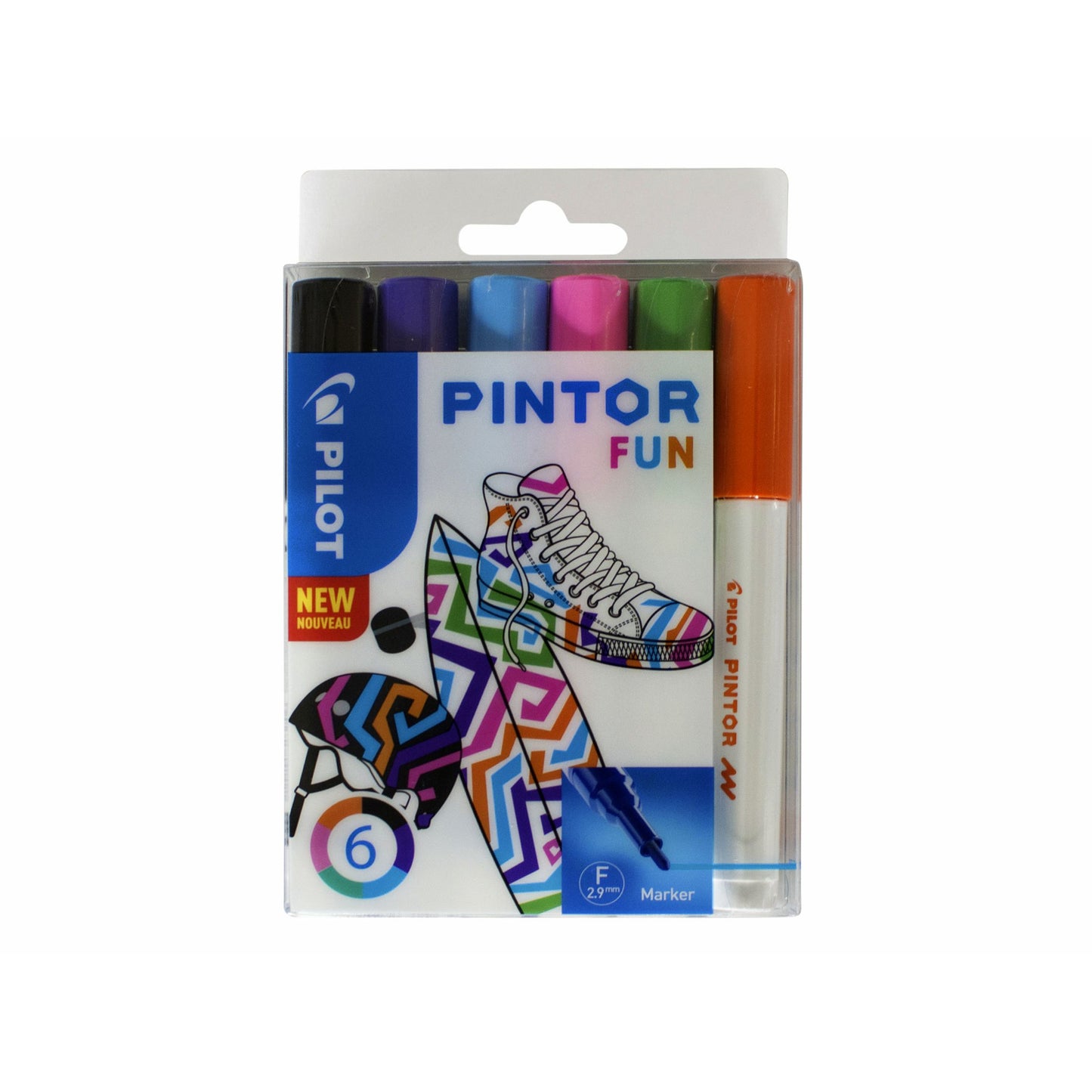 Pilot - Paint Pen Pintor fun fine assorted case of 6 pieces