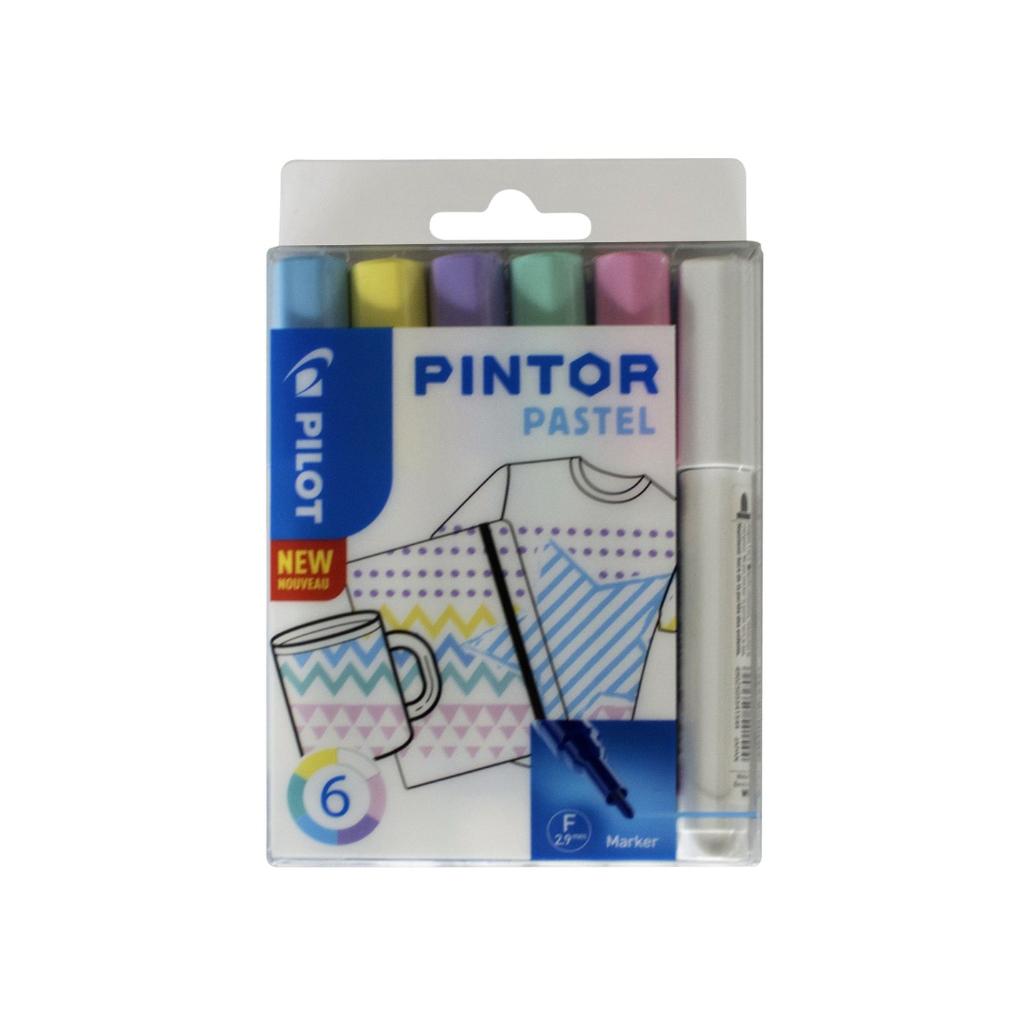 Pilot - Verfstift Pintor pastel fijn assorti etui à 6 stuks