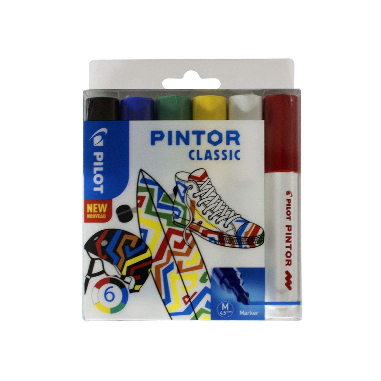 Pilot - Verfstift Pintor classic medium assorti etui à 6 stuks