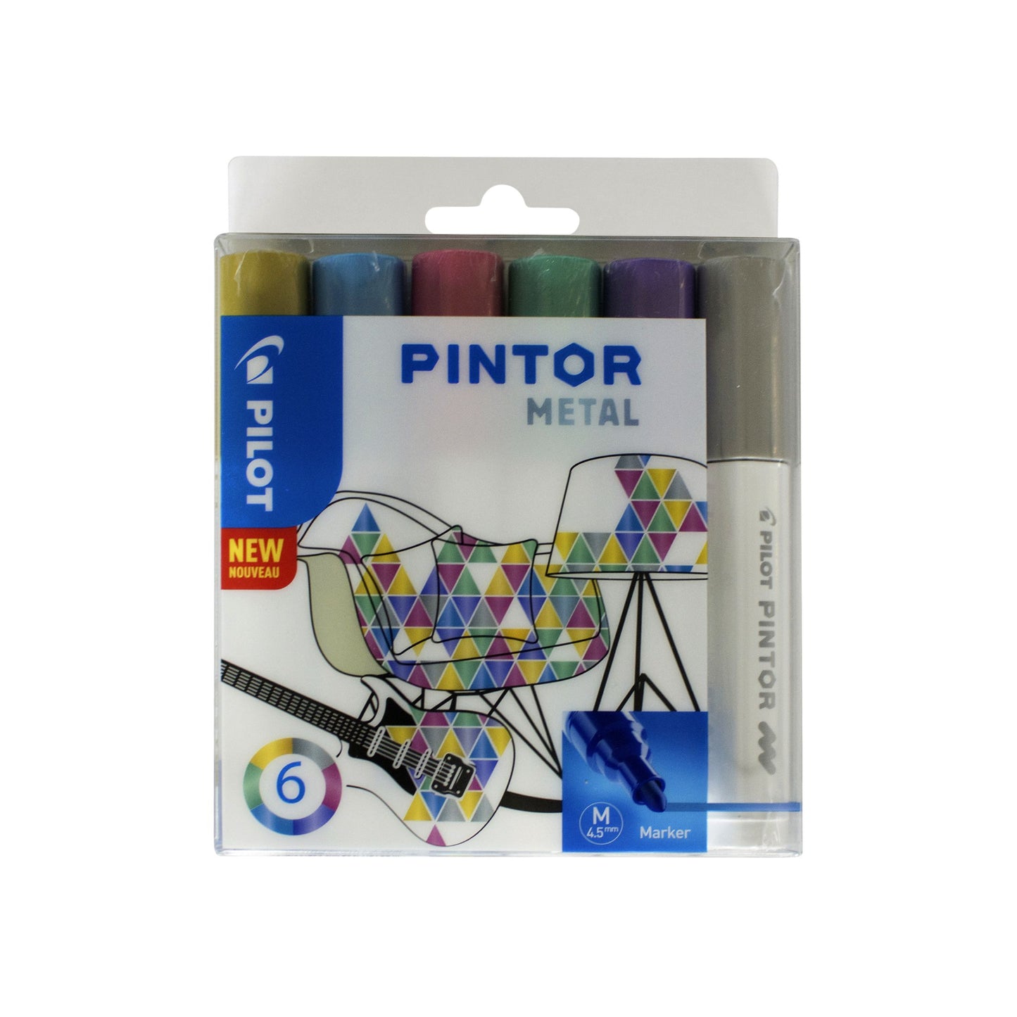 Pilot - Verfstift Pintor metallic medium assorti etui à 6 stuks