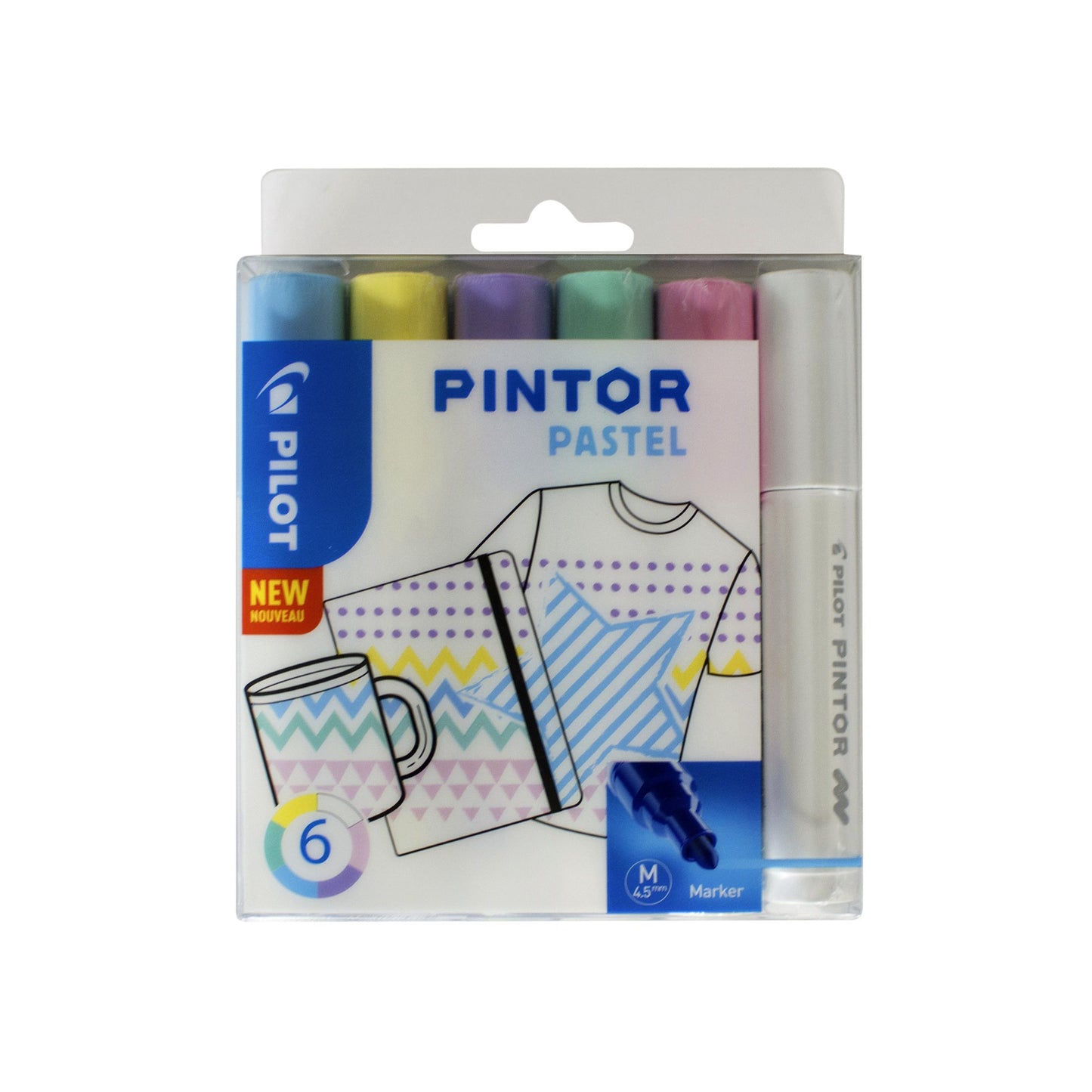 Pilot - Verfstift Pintor pastel medium assorti etui à 6 stuks
