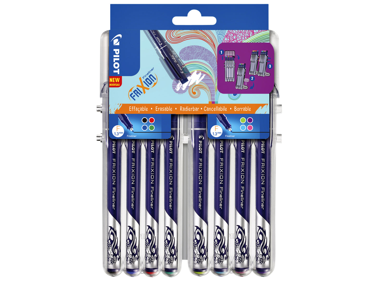 Pilot - Fineliner frixion sw-ff f assorti 8st