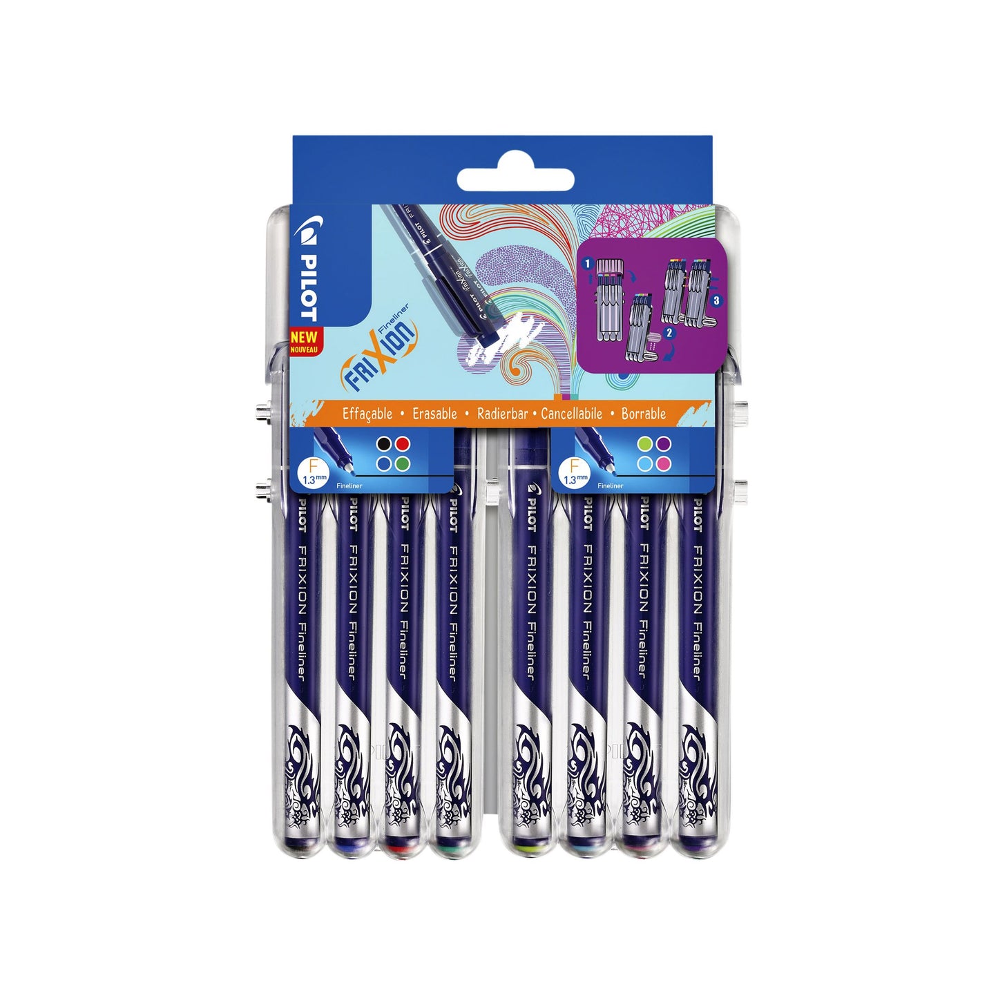 Pilot - Fineliner frixion sw-ff f assorti 8st