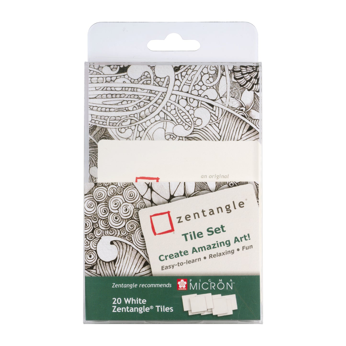 Sakura - Set da disegno Set Zentangle da 20 motivi bianchi