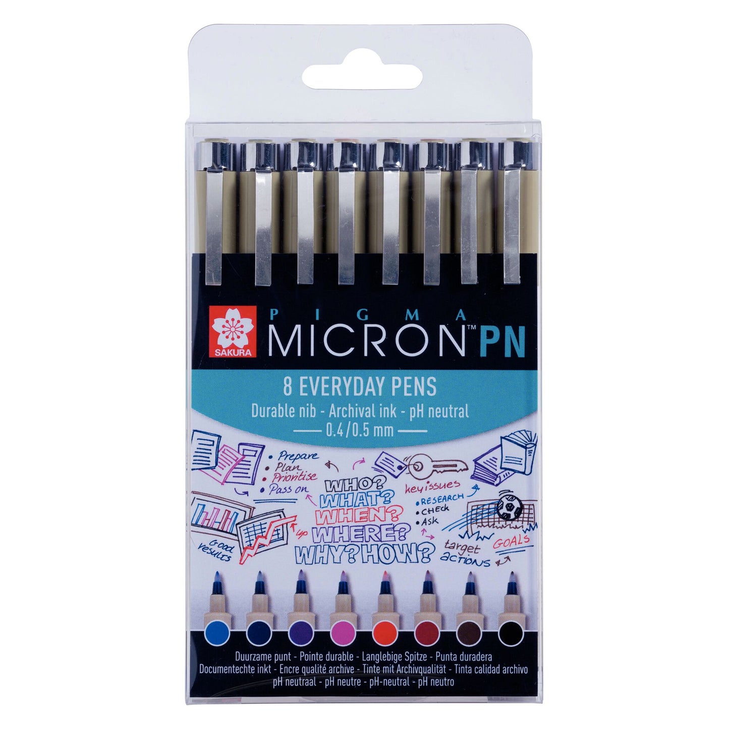 Sakura - Fineliner pigma micron 0.4mm blister à 8 stuks assorti