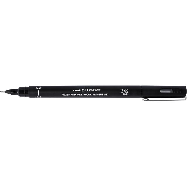 Uni-ball - Fineliner Pin 0.3mm noir | 12 pièces