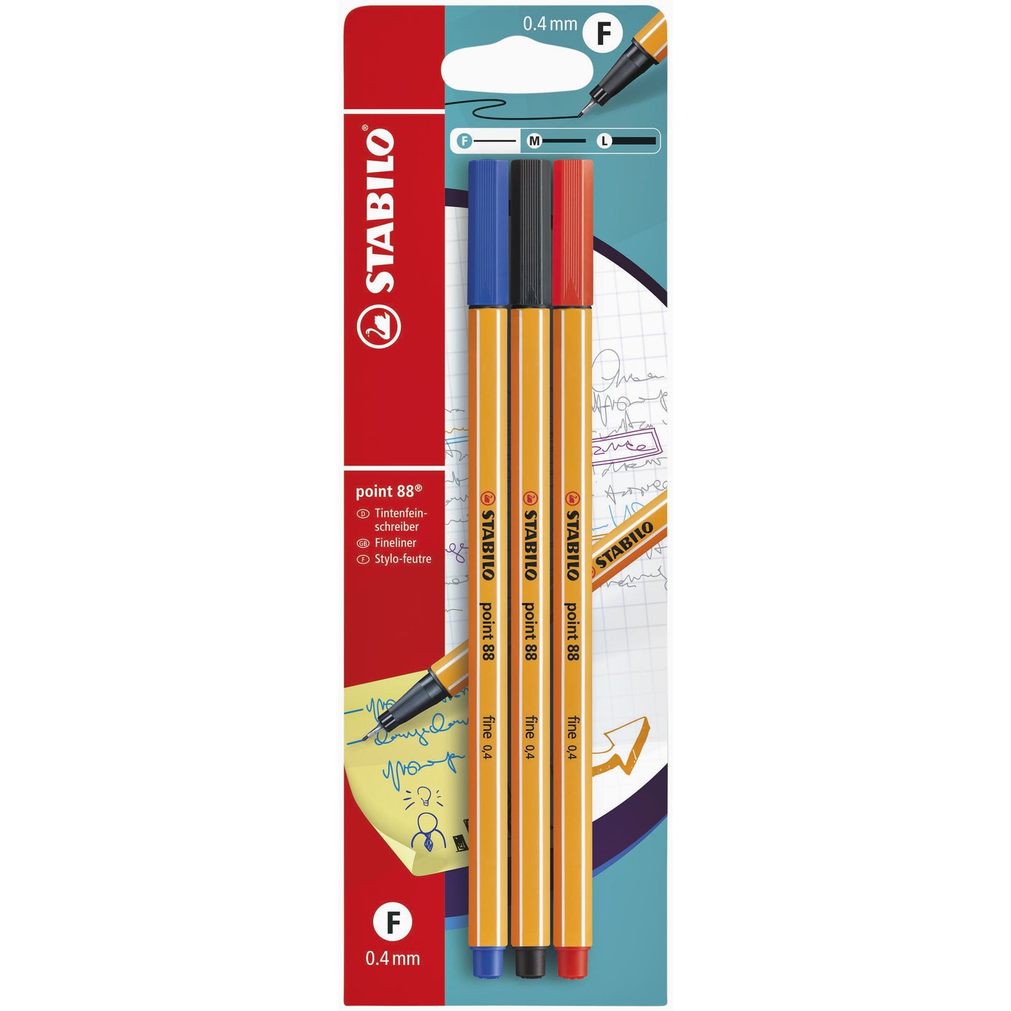 Stabilo - 4006381102131 fijnschrijver Meerkleurig 3 stuk(s)