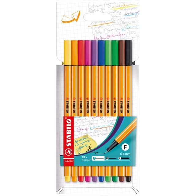 STABILO - Fineliner punta 88/10 fine assortito 10 pezzi