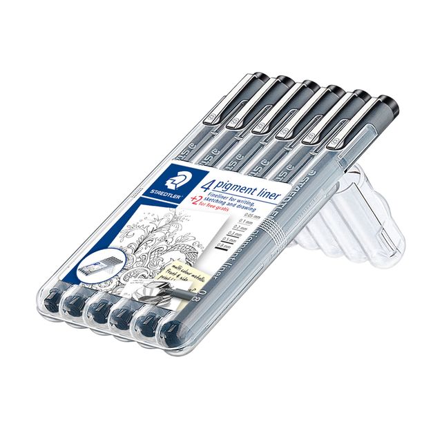 Staedtler - Fineliner pigment 308 ass schrijfbr zw
