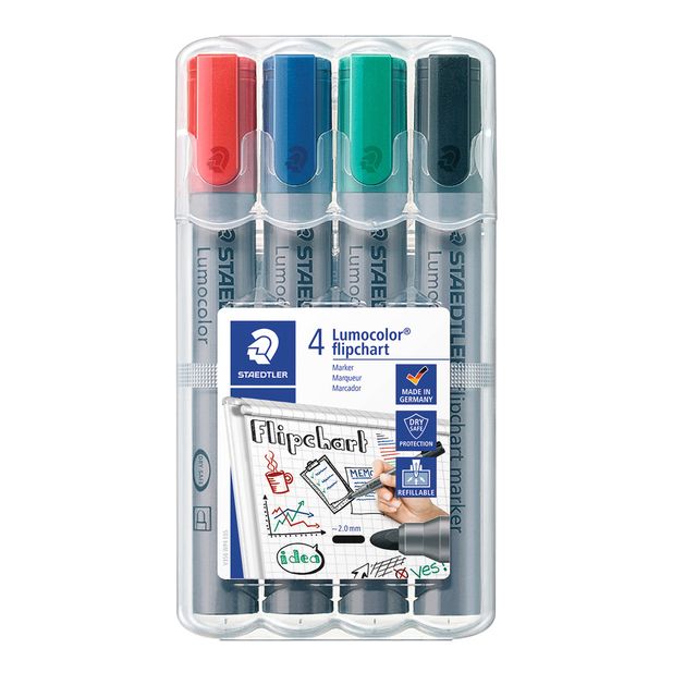 Staedtler - Pennarello 356 per lavagna a fogli rotondi 2mm 4 pezzi ass