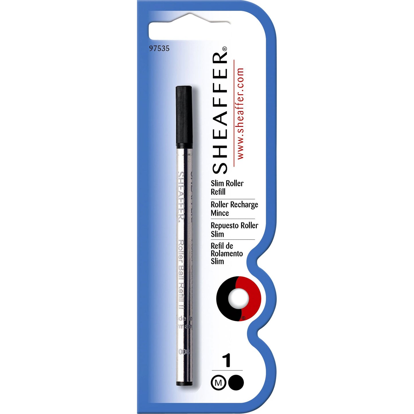 Sheaffer - Rollerpenvulling slim medium zwart blister à 1 stuk | 6 stuks
