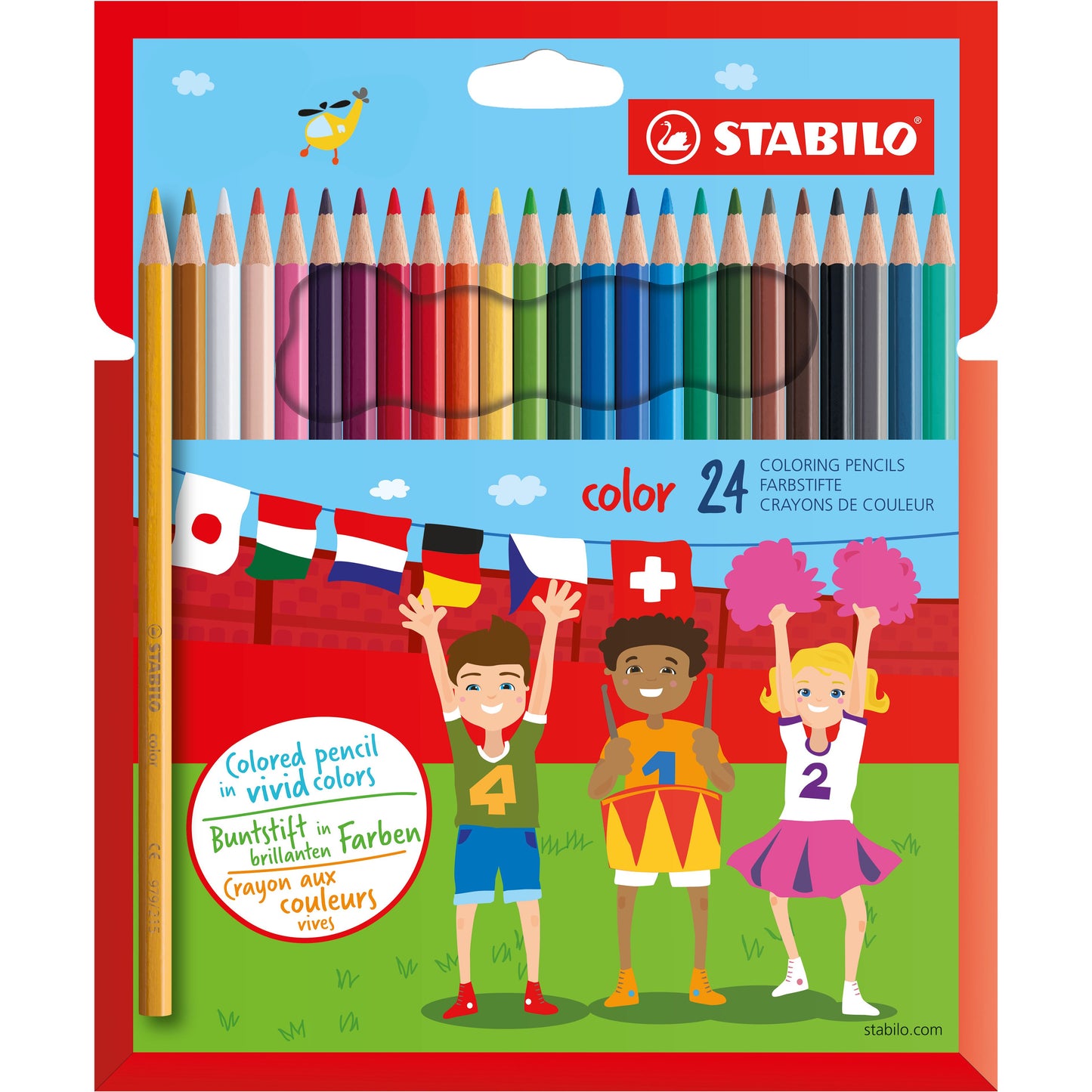 STABILO - Crayons de couleur 979 couleurs assorties étui cartonné de 24 pièces