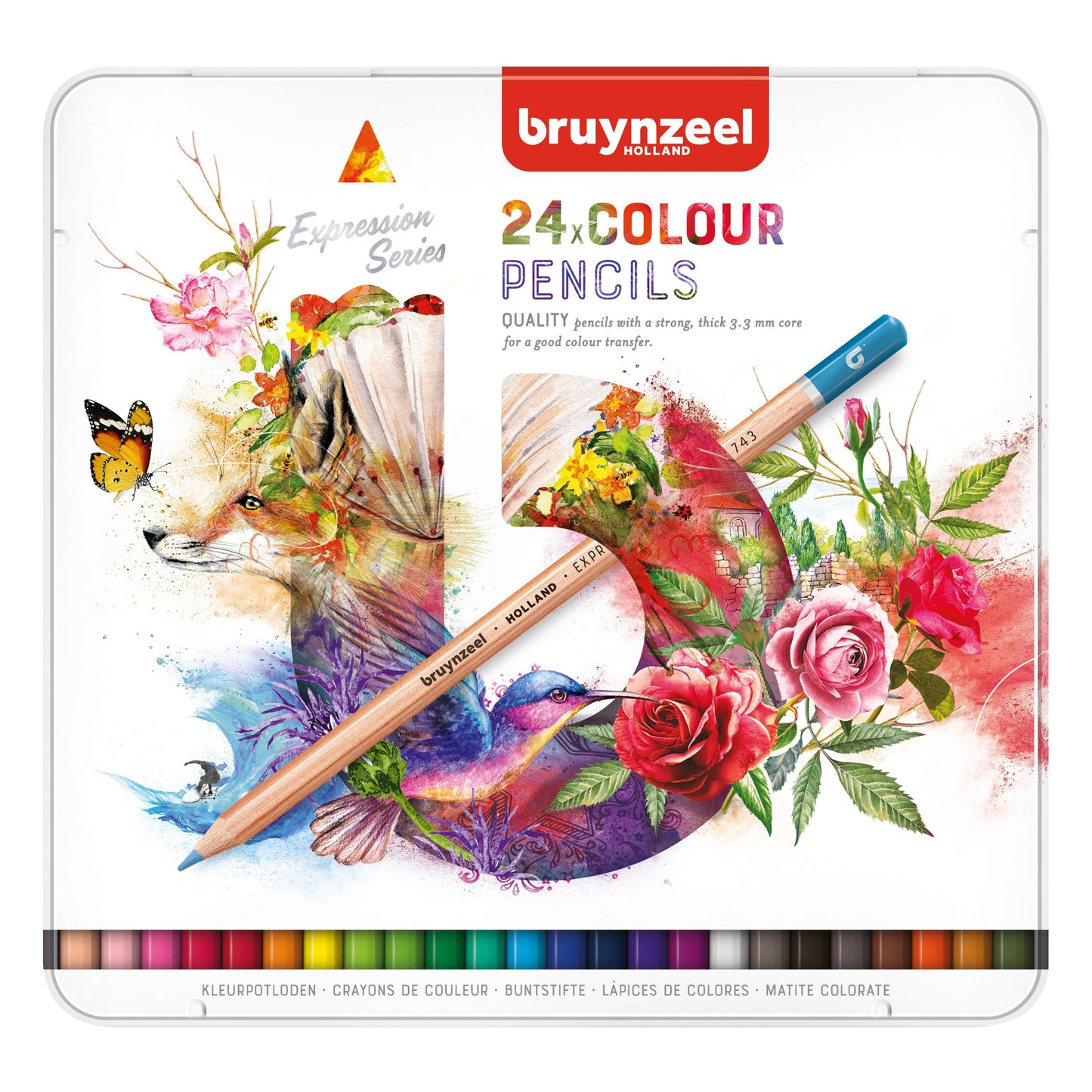 Bruynzeel - Lápices de colores sion color lata de 24 piezas