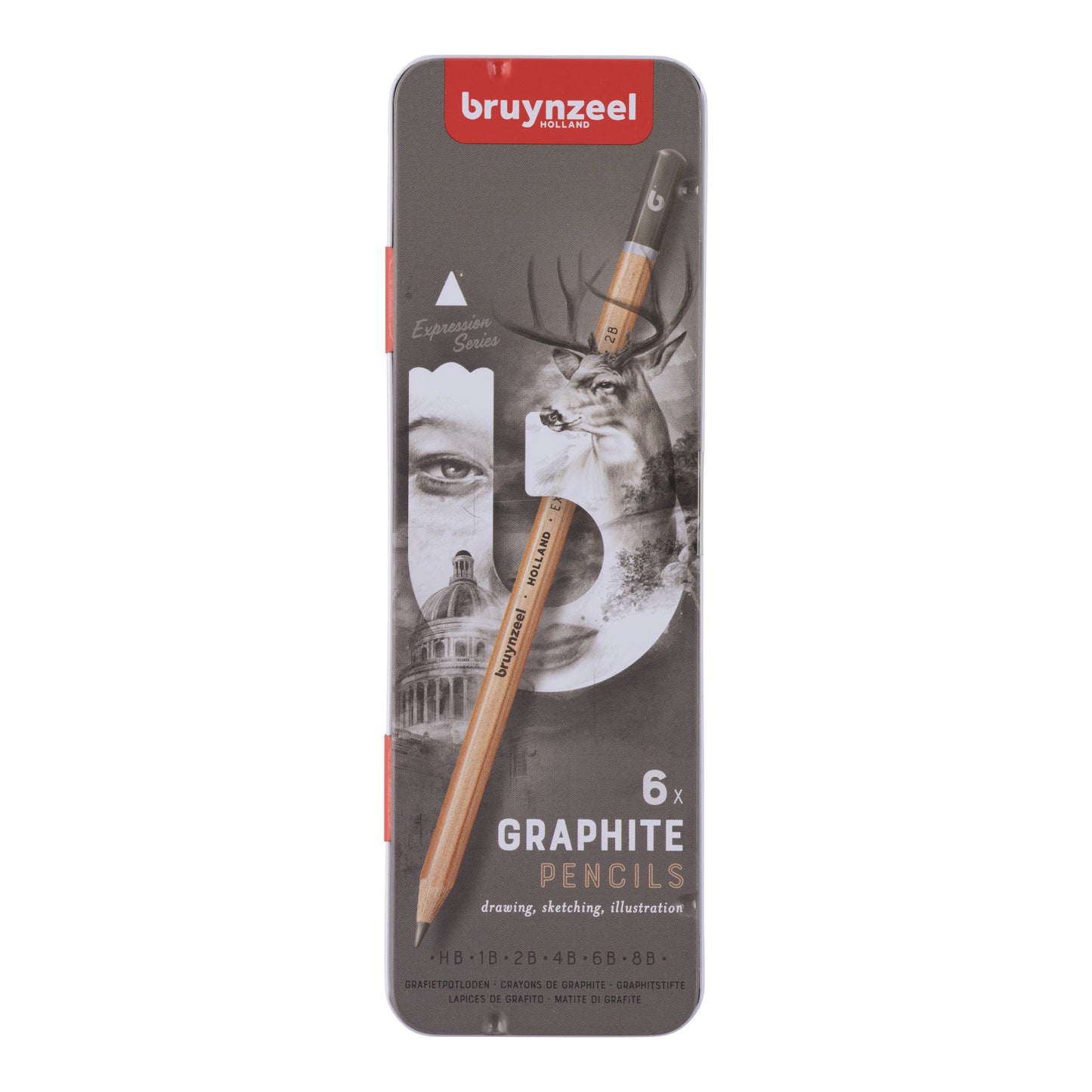 Bruynzeel - Crayon graphite sion lot de 6 largeurs gris | 6 pièces