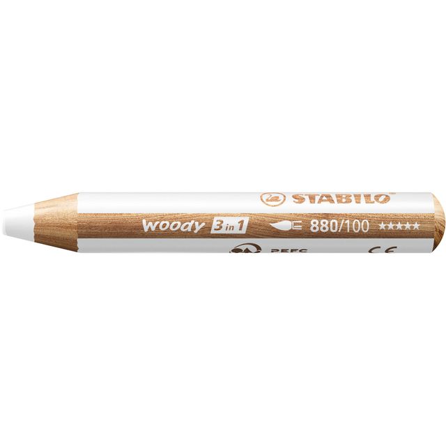 STABILO - Matite colorate 880 legnose 3 in 1 multitalento bianche | 5 pezzi