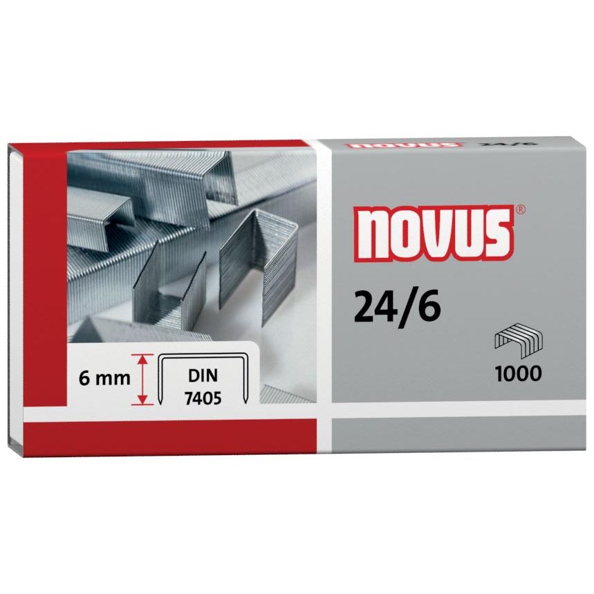 Novus - agrafes 24/6 DIN, boîte de 1000 agrafes