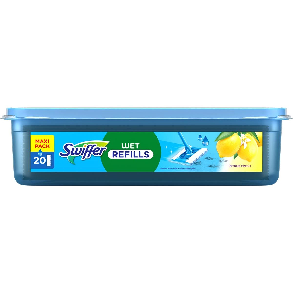 Swiffer - ricarica salviette umide per pavimenti Limone, confezione da 20