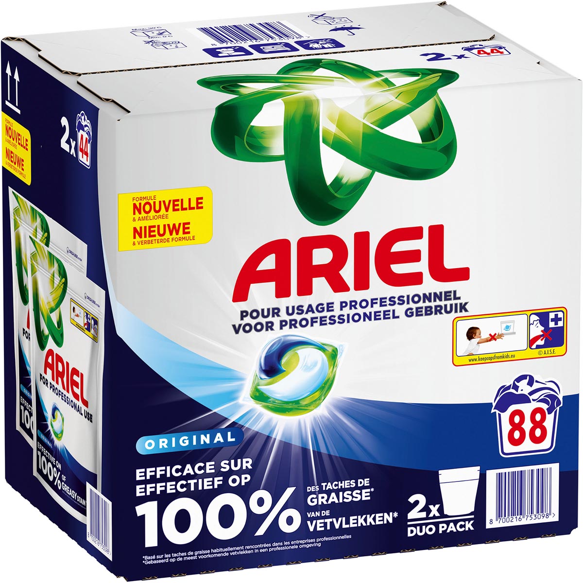 Ariel - Cápsulas de lavado originales Fórmula Profesional Todo en 1, paquete de 44