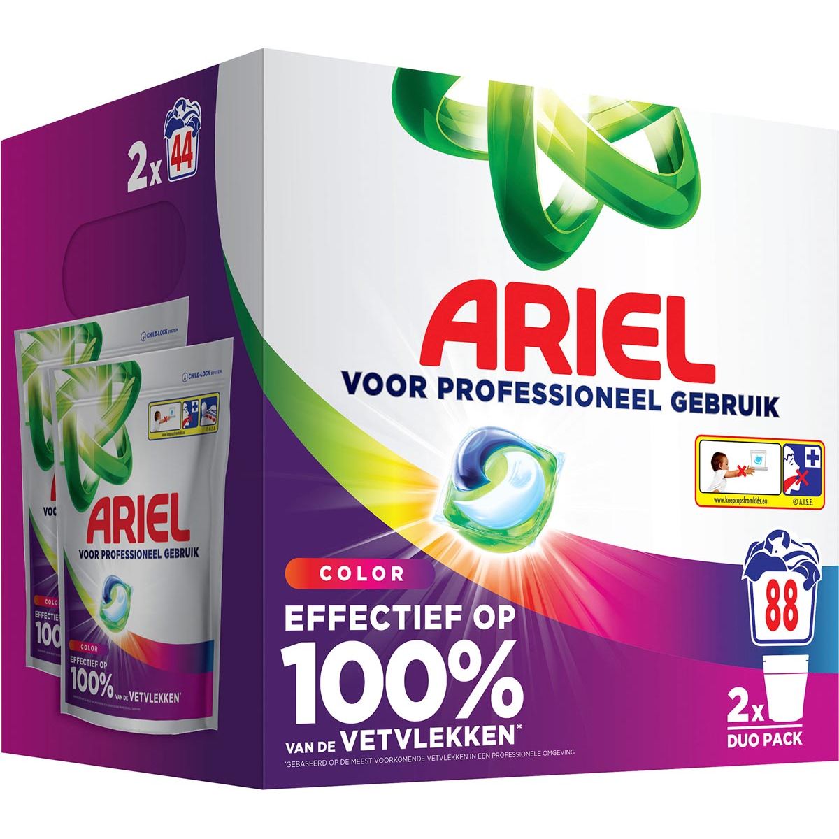 Ariel - Professional Formula All-in-1 Color Protect washing capsules, pack of 44