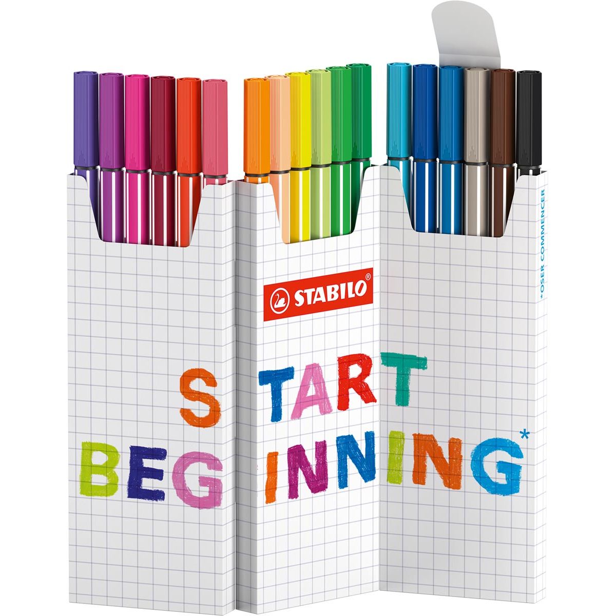 STABILO - Pen 68 viltstift, geassorteerde kleuren, deskset van 18 stuks