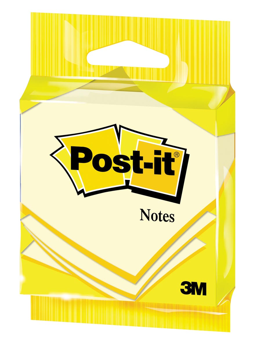 Post-it - Notes, 100 vel, ft 76 x 76 mm, geel, op blister