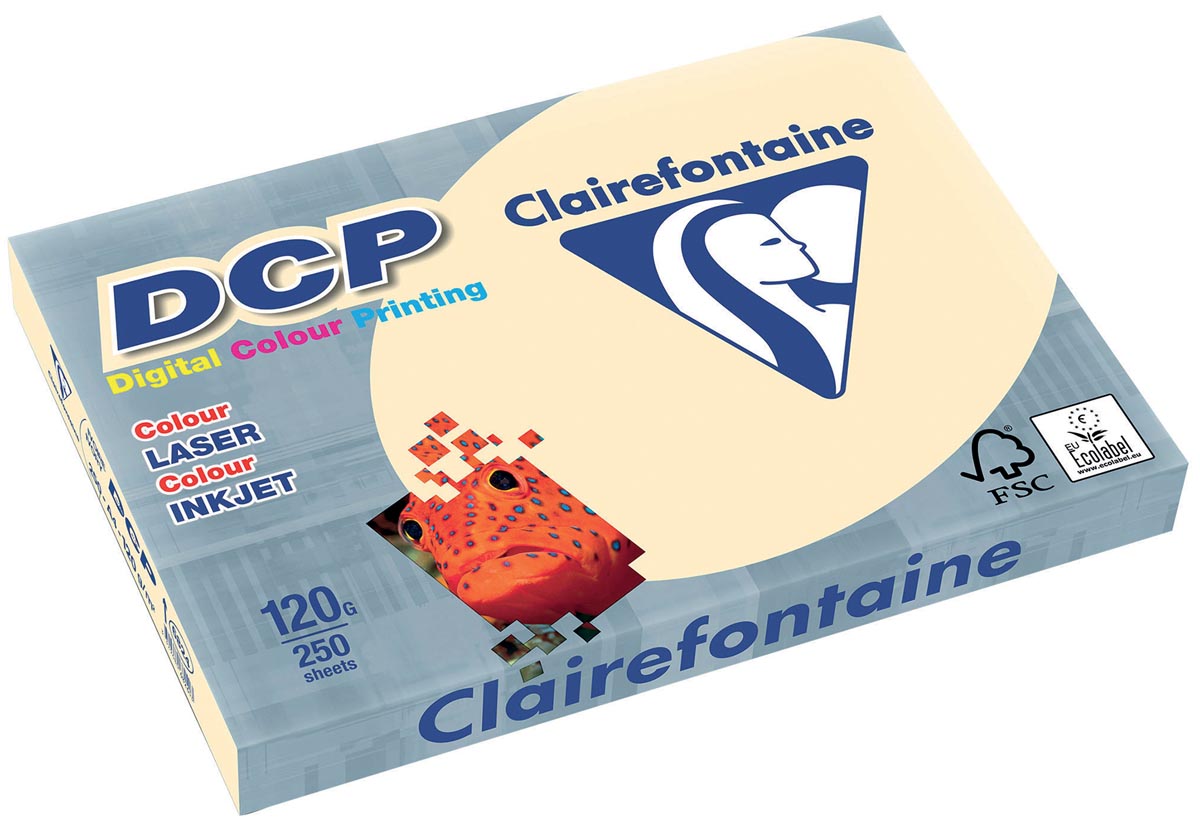 Clairefontaine - DCP Präsentationspapier A4, 120 g, Elfenbein, Packung mit 250 Blatt