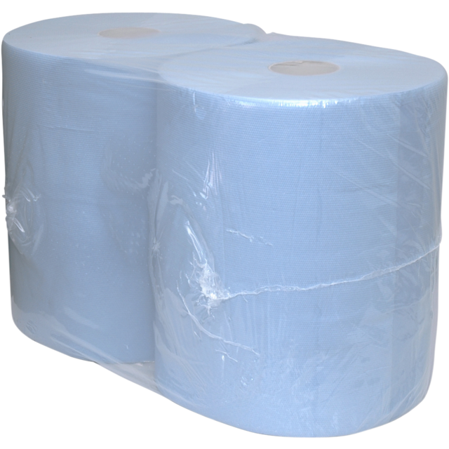 Qleaniq® - Poetspapier | 3-laags | op rol | 37cm | 190m | papier | blauw | 2 stuks