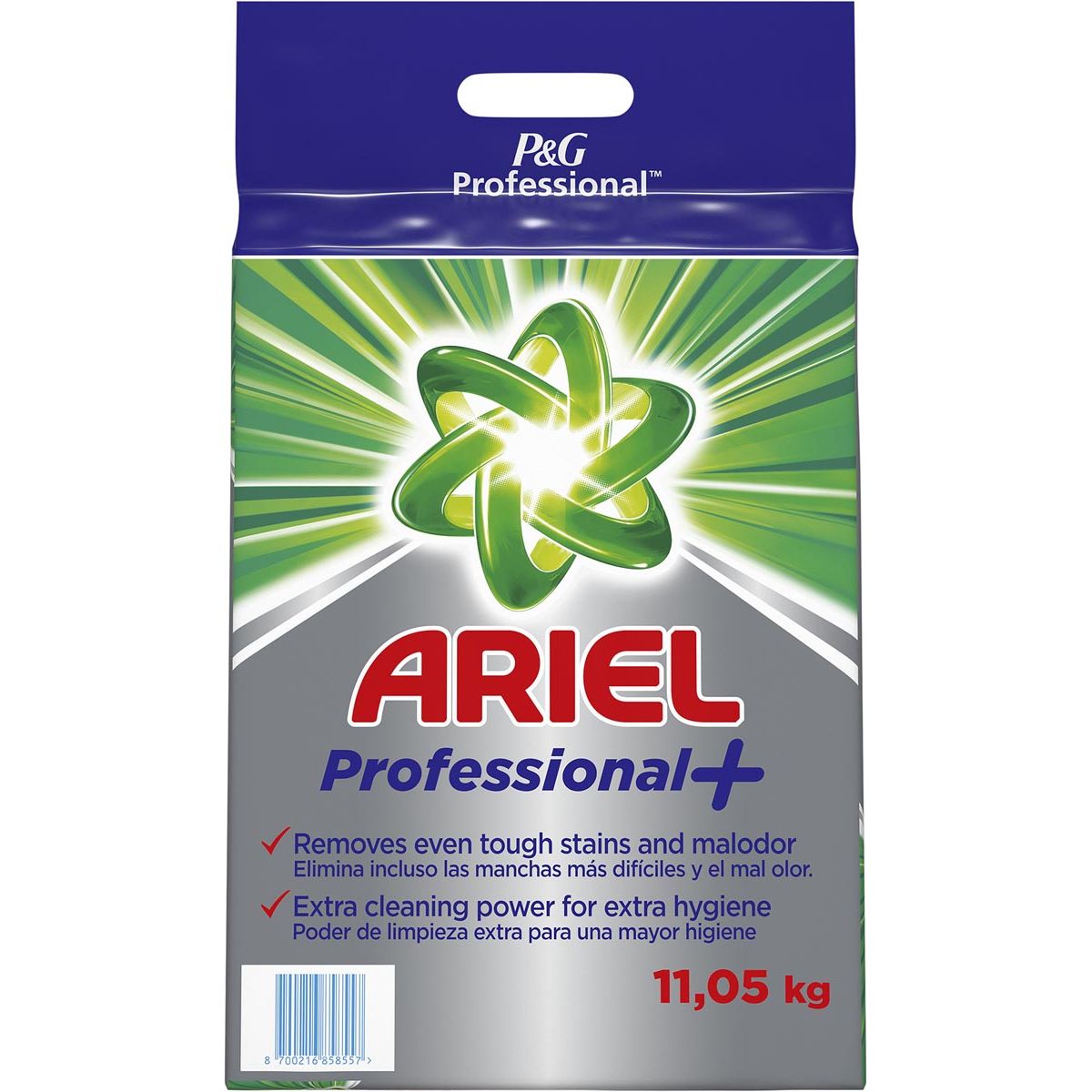 Ariel - Lessive en poudre Professional Plus, sac de 11,05 kg, 130 lavages
