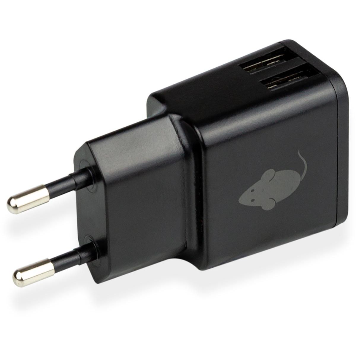 Greenmouse - Cargador USB-A 2x 2.4A negro