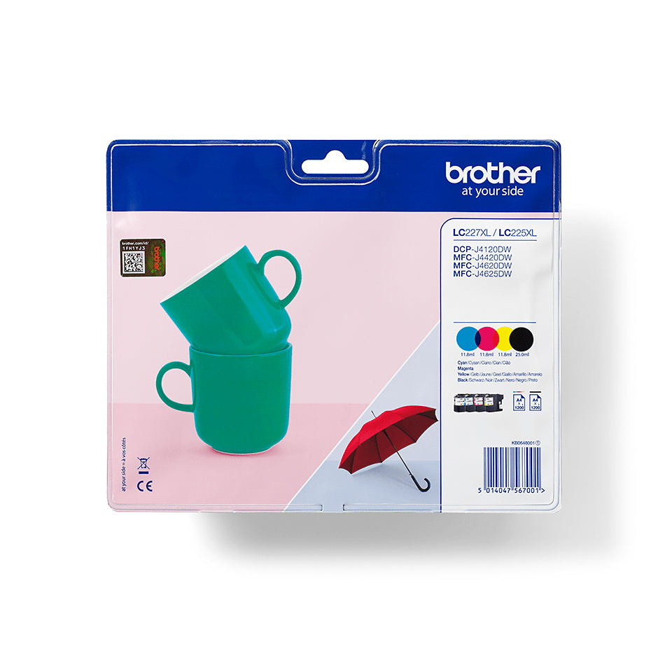 Brother - Tintenpatrone LC-227XLVALP schwarz + 3 Farben