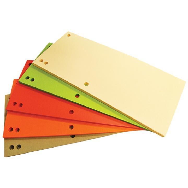 OFFICE products - verdeelstroken, 235 x 105 mm, pak van 100 stuks, geassorteerde kleuren