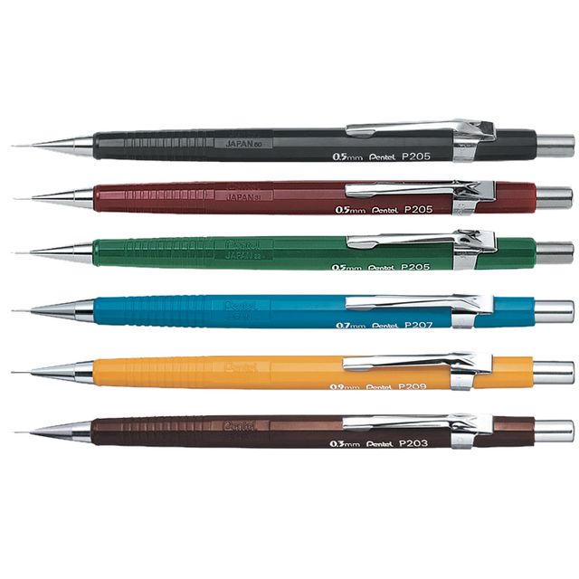 Pentel - Porte-mine P203 2B 0.3mm marron | 12 pièces