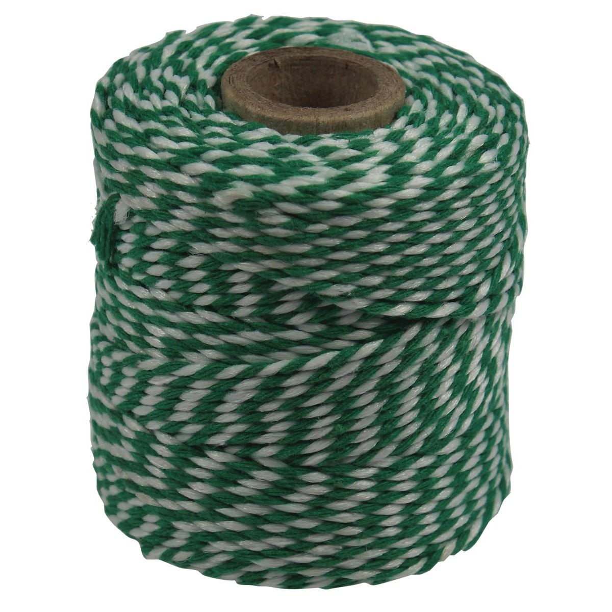 Klika - Corda di cotone, verde-bianco, bobina da 50 g, ca. 55 m