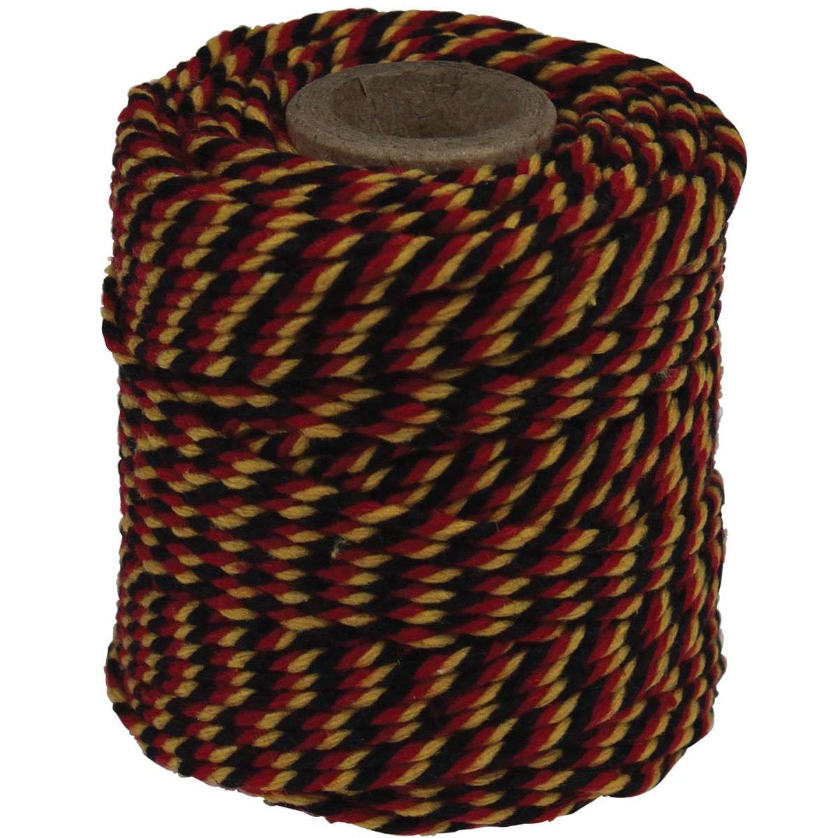 Klika - Cotton rope, black-red-yellow, 50 g spool, approx. 35 m
