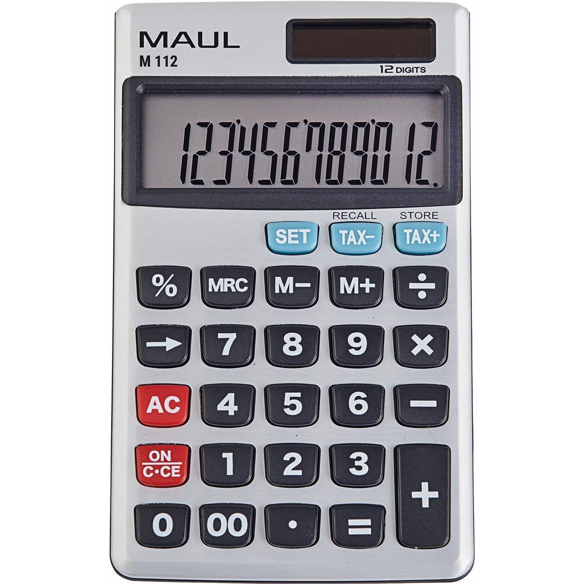 Maul - calculatrice de poche professionnelle M112, argent