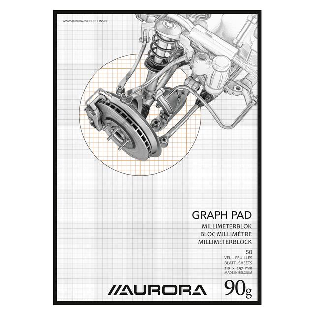 Aurora - Millimeter pad A4 50 sheets 90 grams brown | 10 pieces