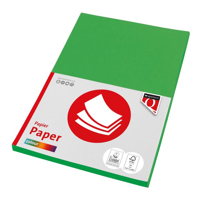Quantore - Papel de fotocopia Color A4 120gr verde hierba 100 hojas | 10 piezas