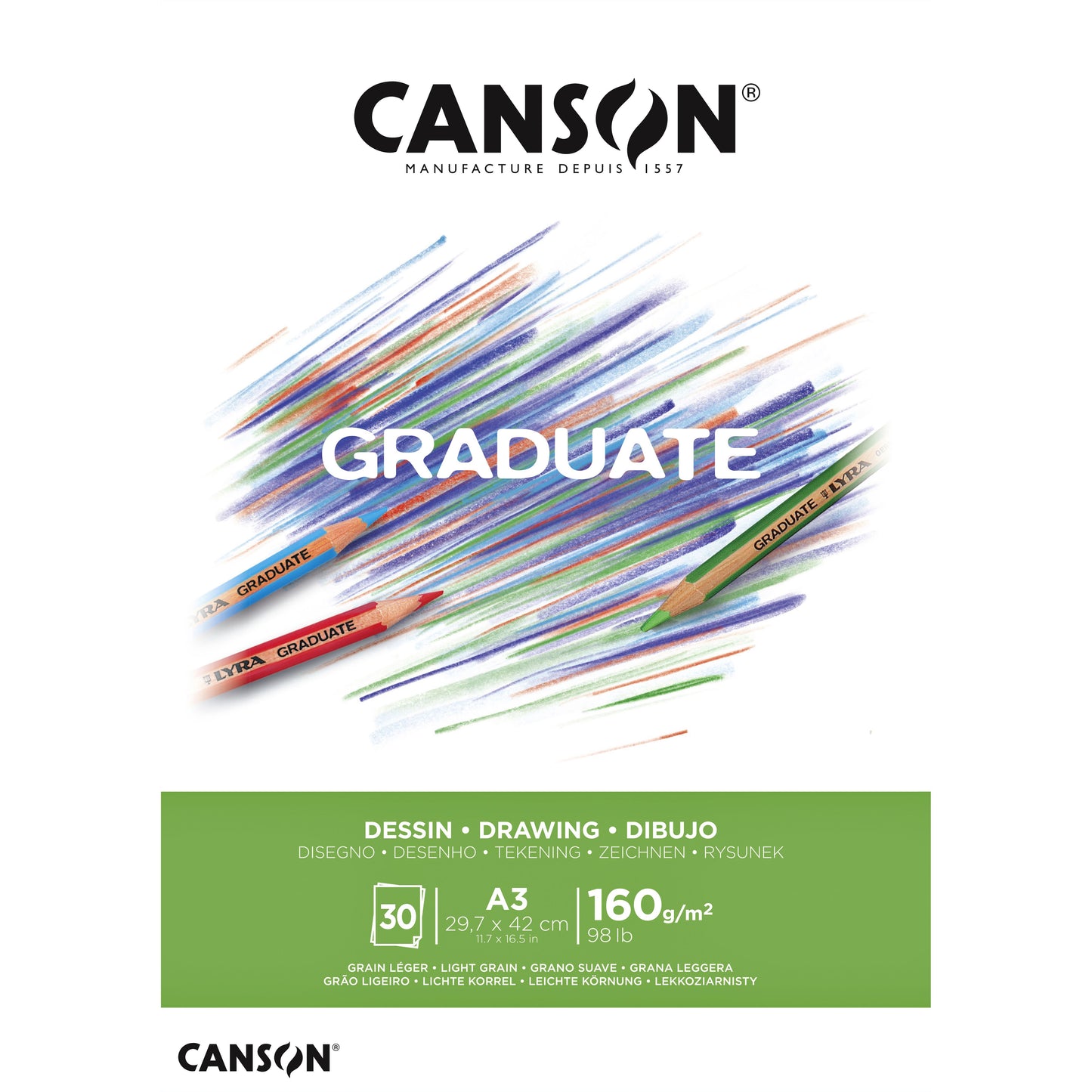 Canson - Tekenpapier graduate 160gr a3 helderwit | 5 stuks