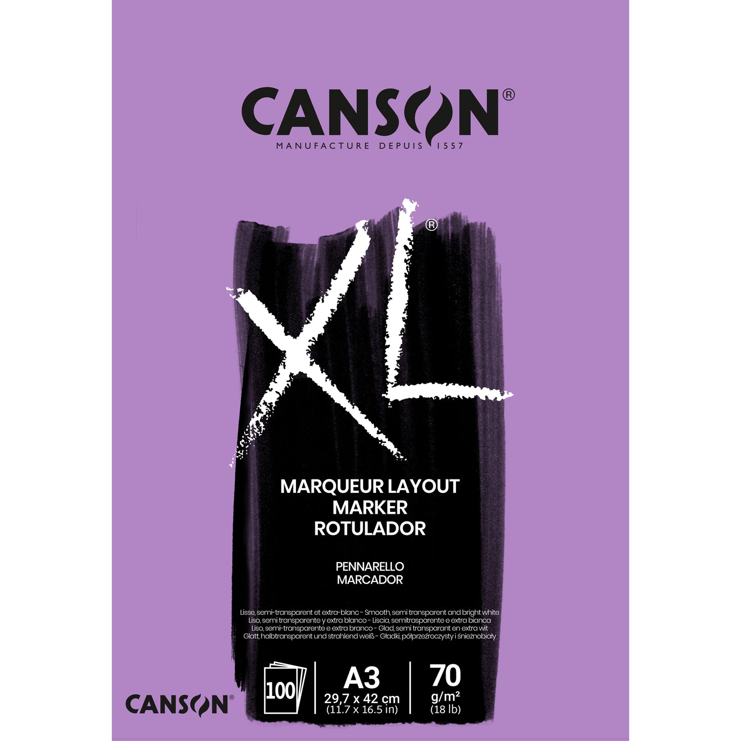 Canson - Markerpapier XL Marker 100vel 70gr A3 extra wit
