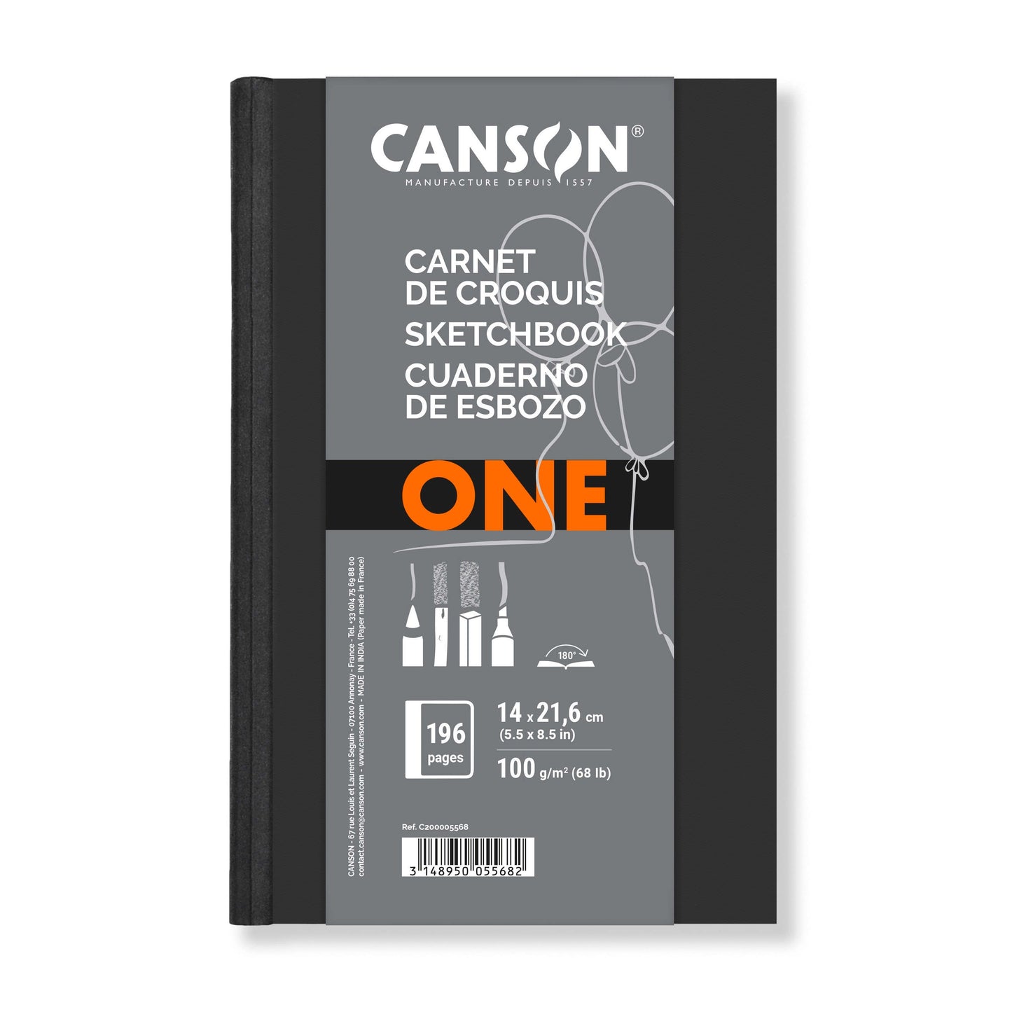 Canson - Schetsboek art book one hardcover 140x216mm | 6 stuks