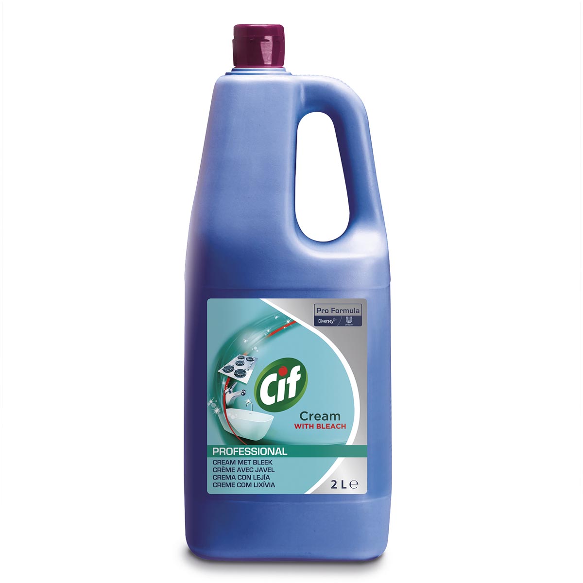 Cif - crema abrasiva con candeggina, flacone da 2 litri