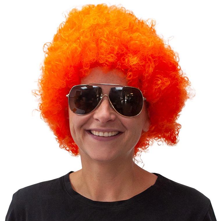 DBV - Oranje pruik, met krullen