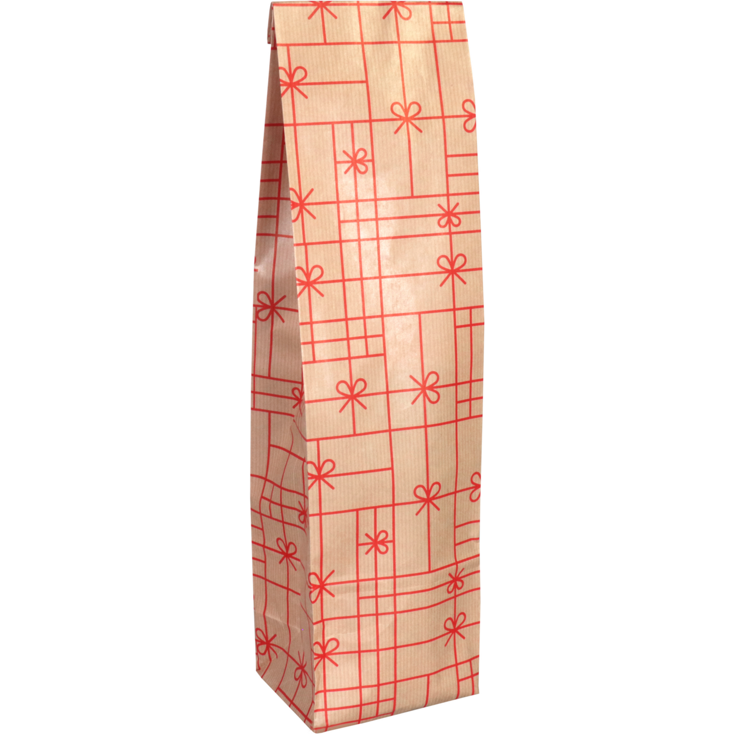 Klika - Fleszak | 10x41x8cm | Strikken | papier | bruin/rood | 250 stuks