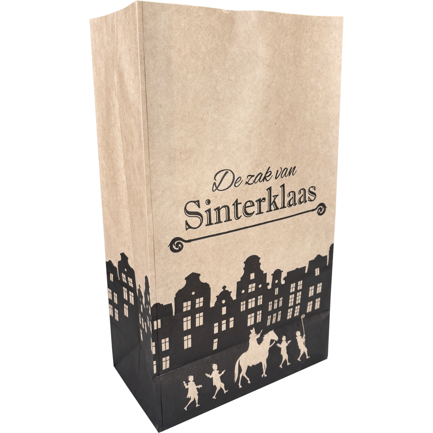Klika - Zak | Blokbodemzak | Papier | 18/ 10x31cm | De zak van Sinterklaas | bruin | 1000 stuks
