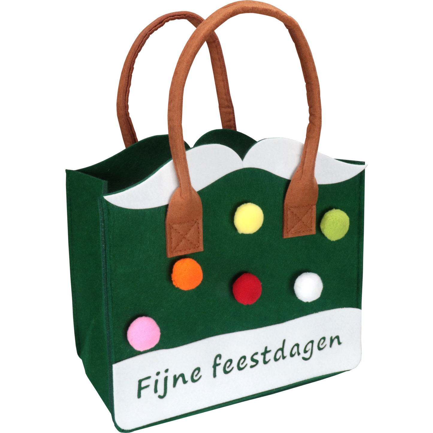 Klika - Tas | Fijne Feestdagen | Vilt | met hengsel | 27x15x25cm | assorti | 20 stuks