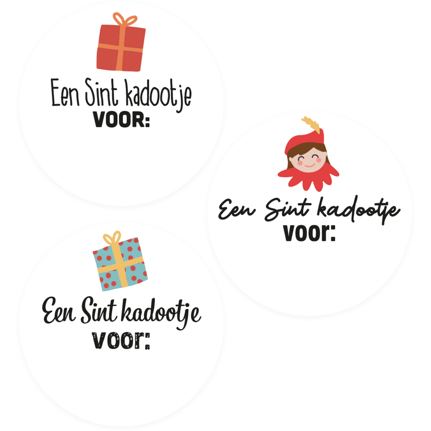 Klika - Etiket | papier | Een Sintkadootje voor: | ∅45mm | assorti | rol à 500 stuks
