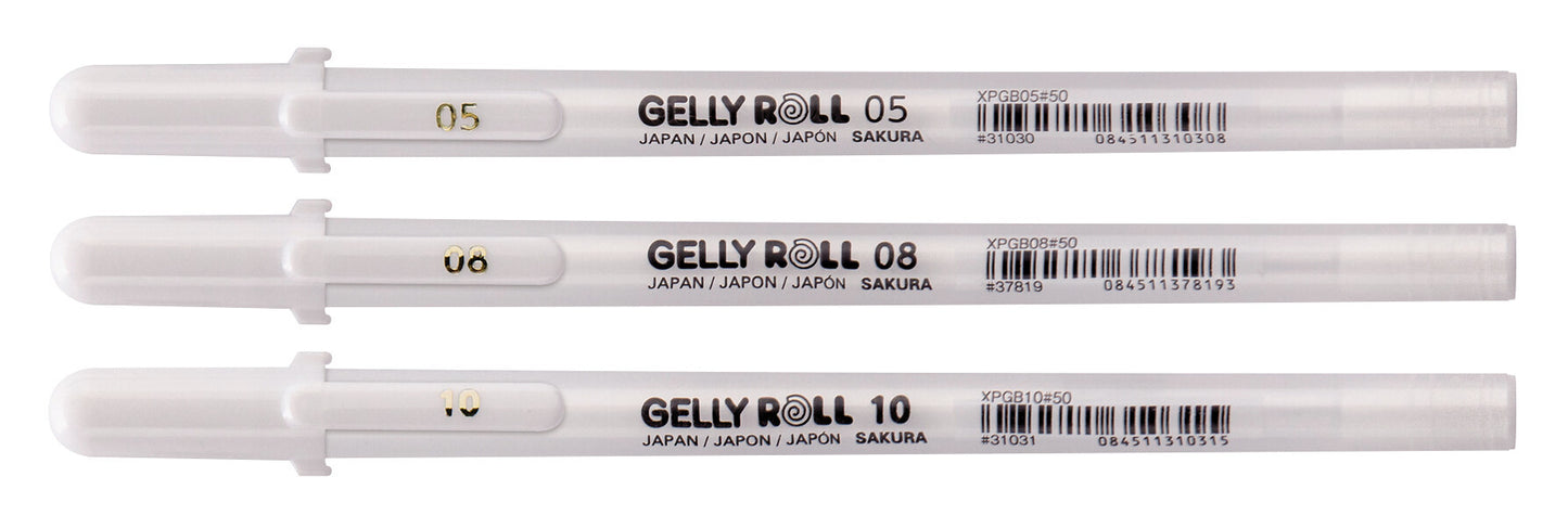 Sakura - Gel Writer Gelly Roll Classic set da 3 larghezze bianco | 6 pezzi