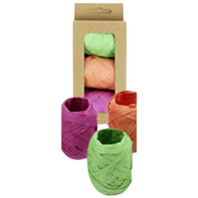 IG Design - Lint raffia assorti: oranje, groen roze | 6 stuks