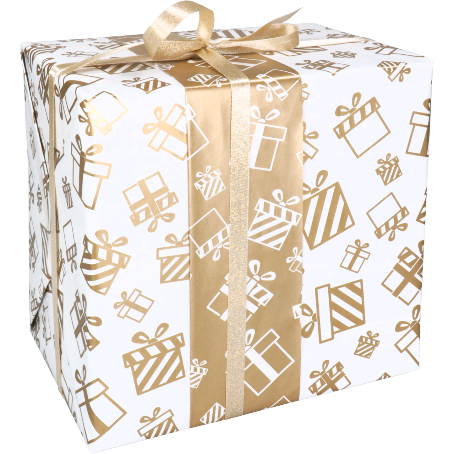 Klika - Cadeaupapier | 50cm | 200m | 80gr/m² | Cadeau Deluxe | goud/wit