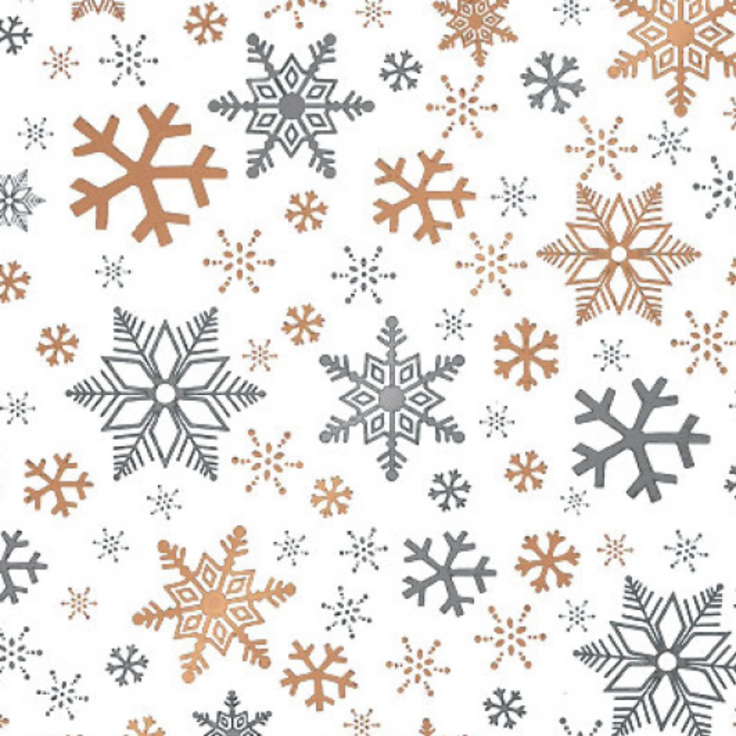Klika - Cadeaupapier | 50cm | 100m | Sneeuwvlok | wit/goud/zilver